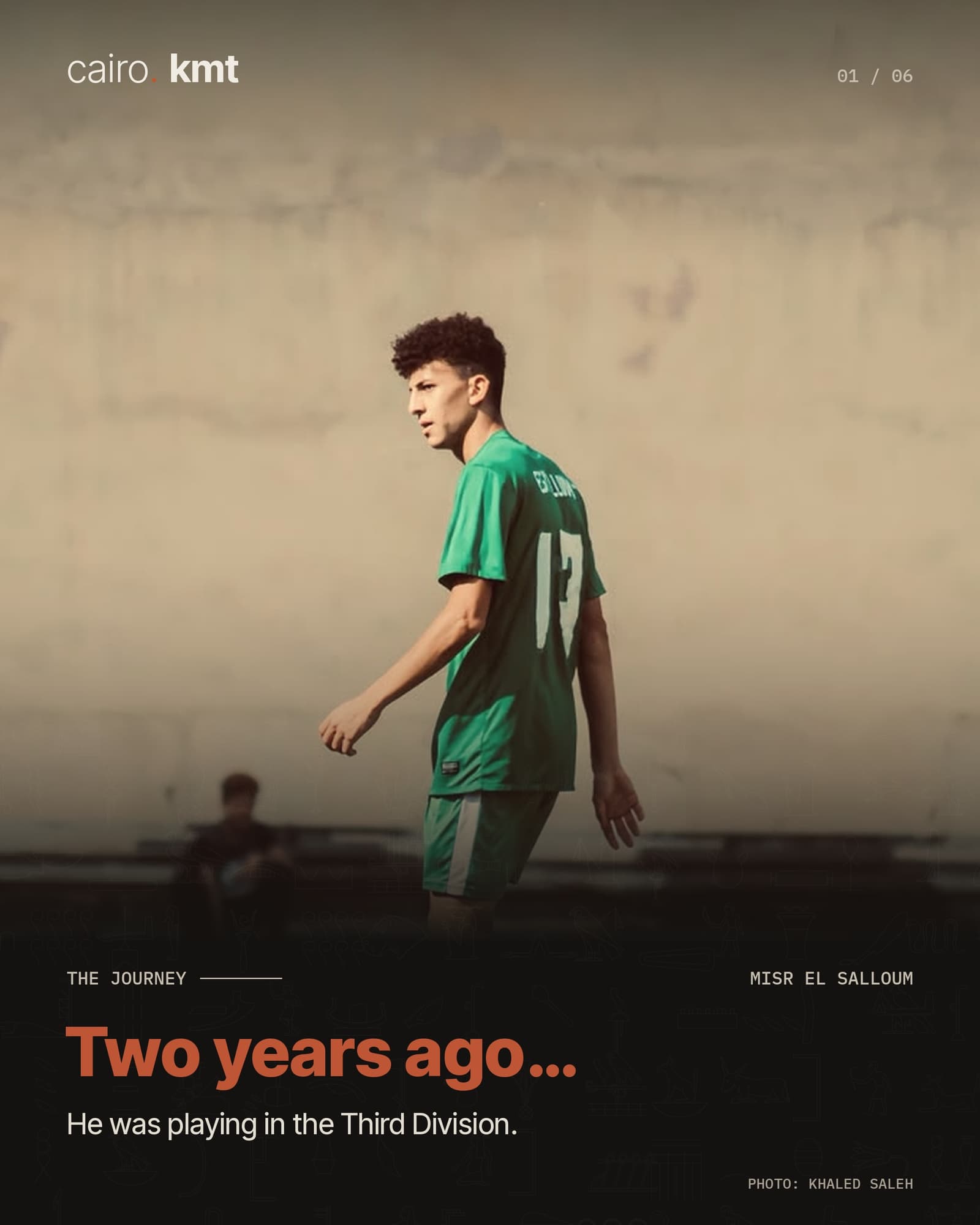 A young player in Masr El-Salloum’s green kit