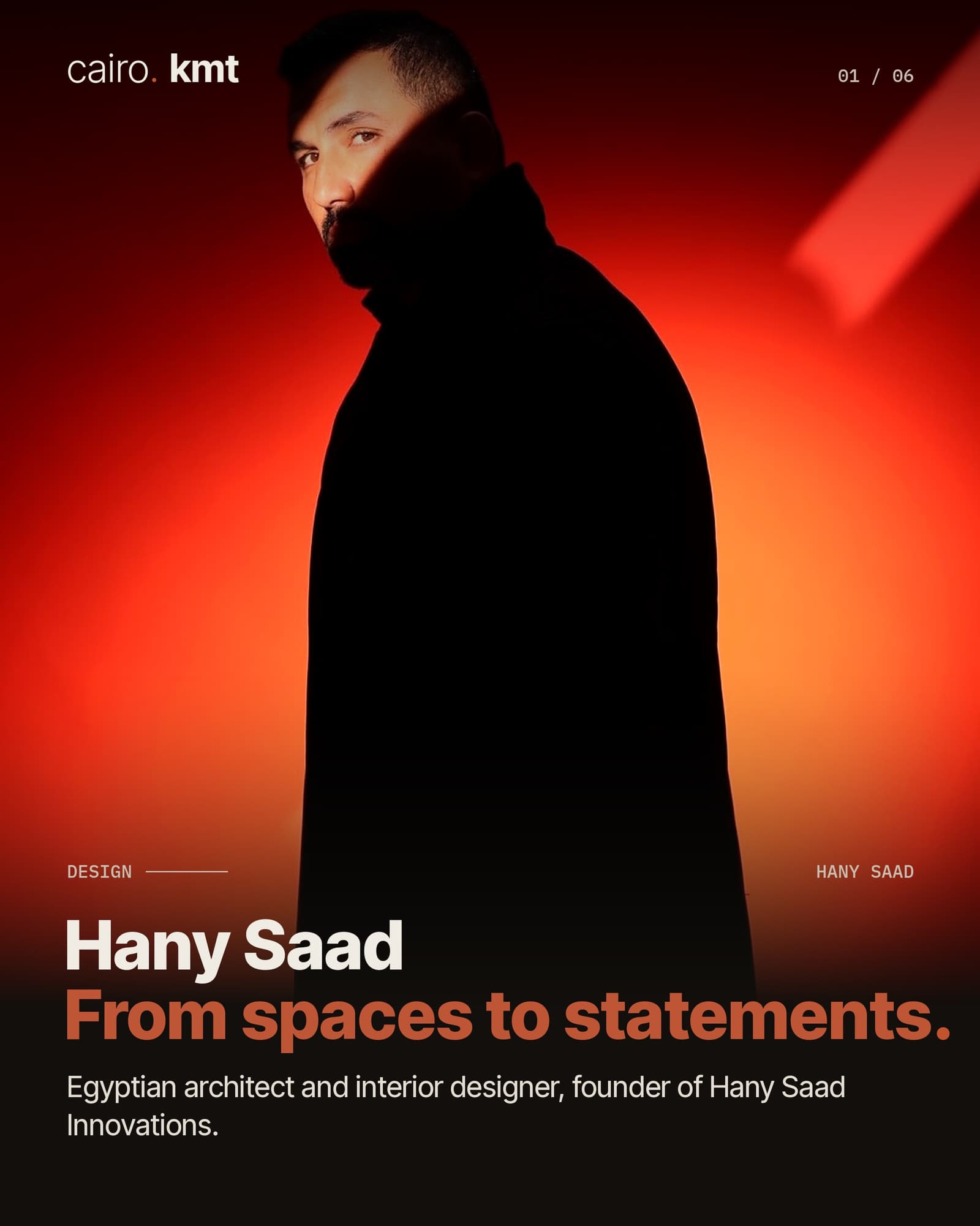 Hany Saad against a red background