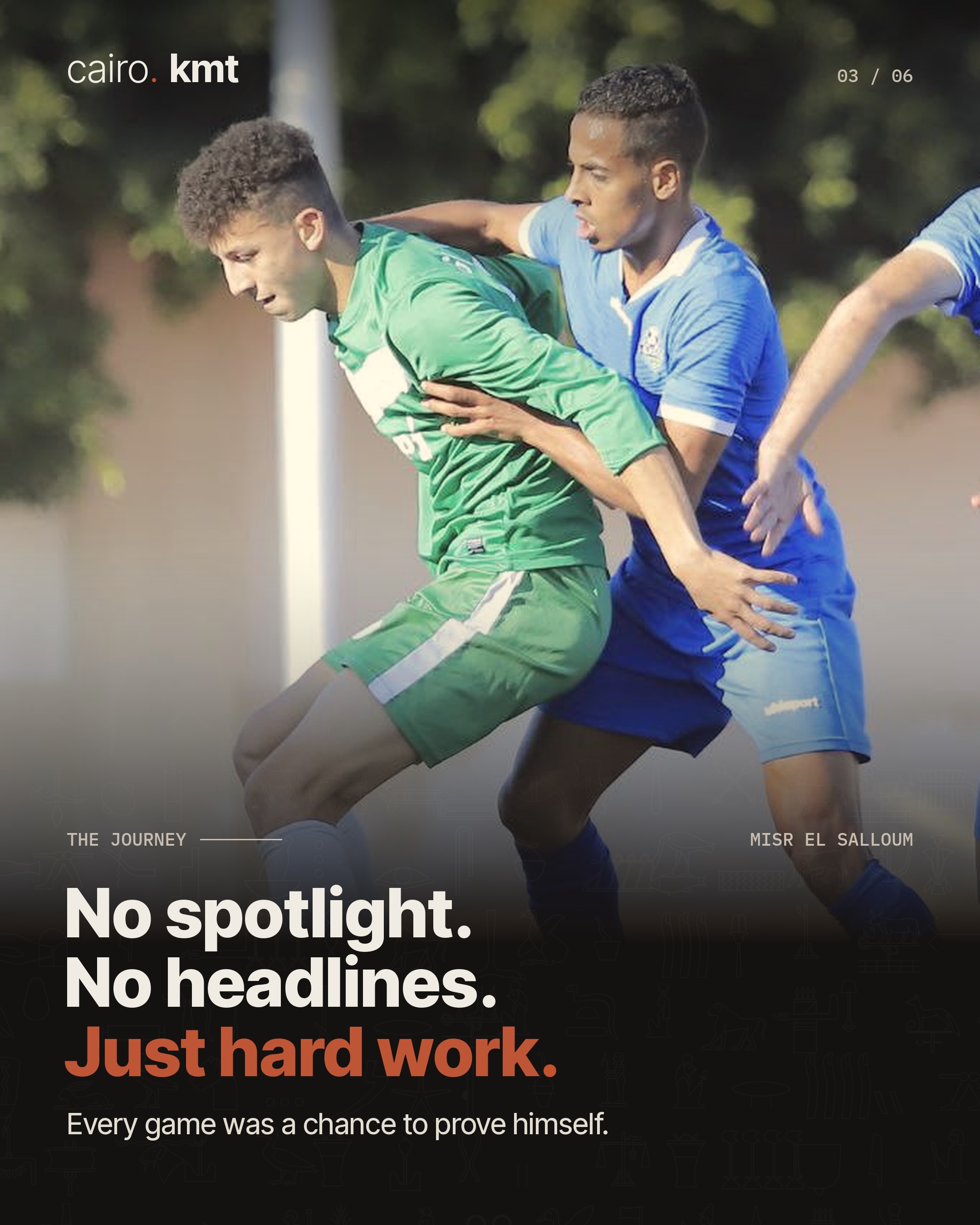 A young player in Masr El-Salloum’s green kit