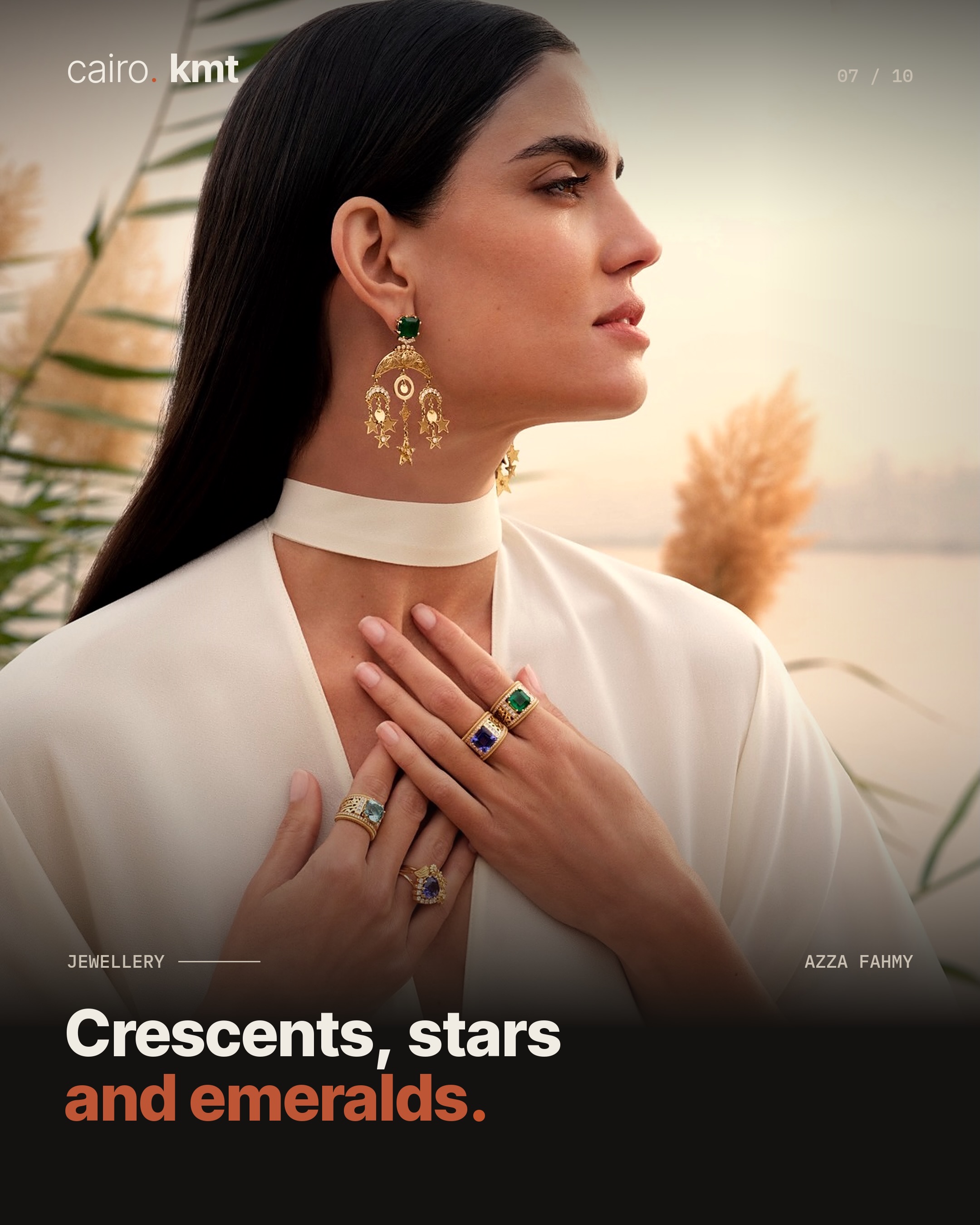 A model wearing a necklace from Azza Fahmy’s Nile Tales collection