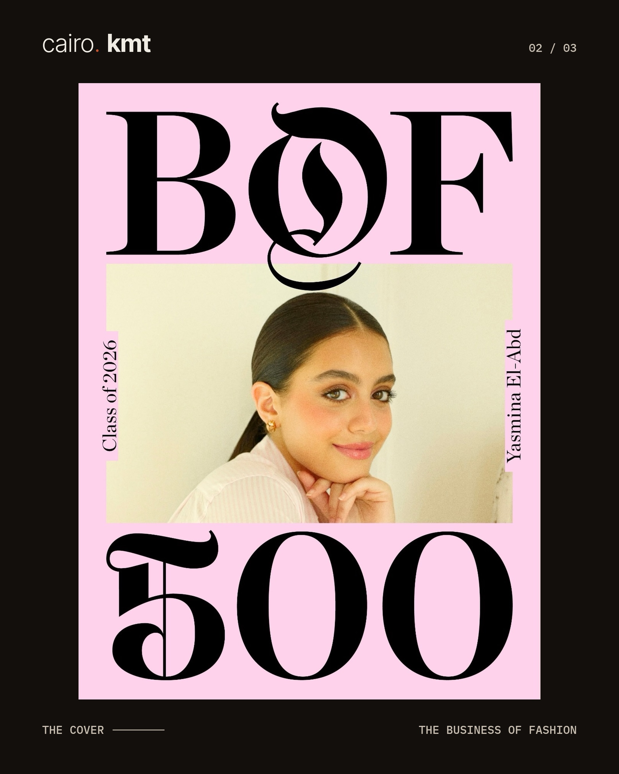 Yasmina El Abd, with the headline Yasmina El Abd joins the BoF 500