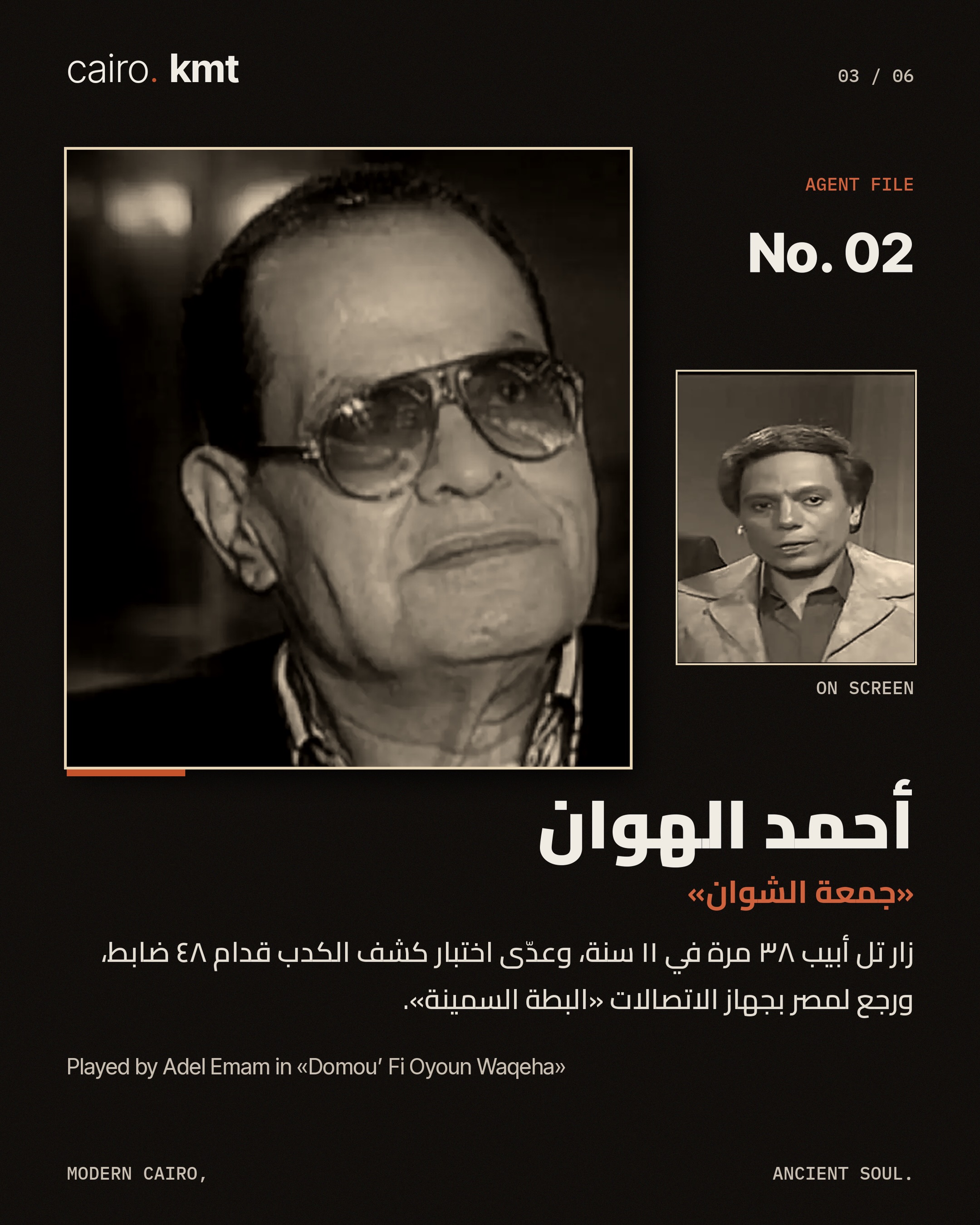 Archive portraits of Egyptian intelligence figures