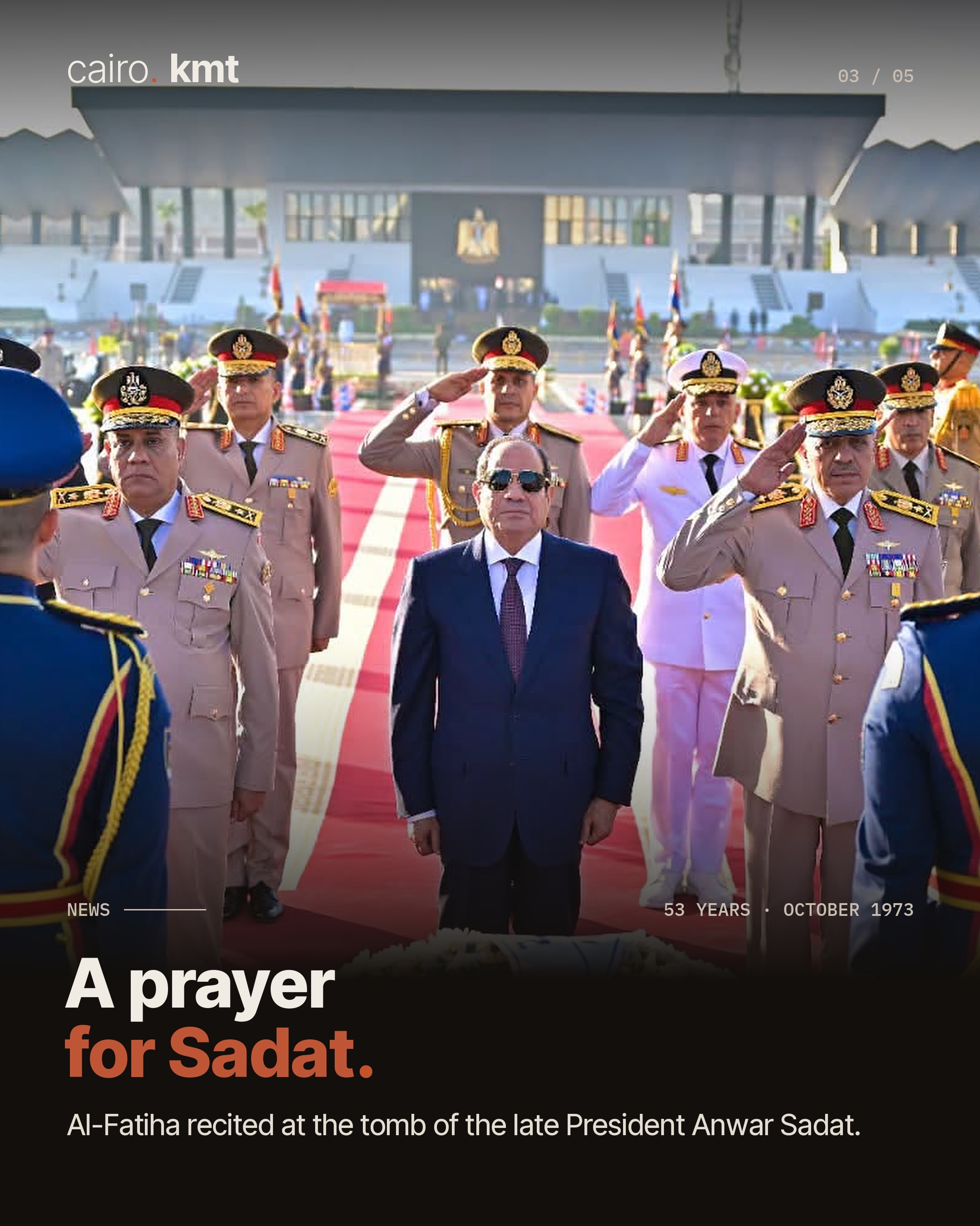 President El-Sisi lays a wreath at the Unknown Soldier Memorial