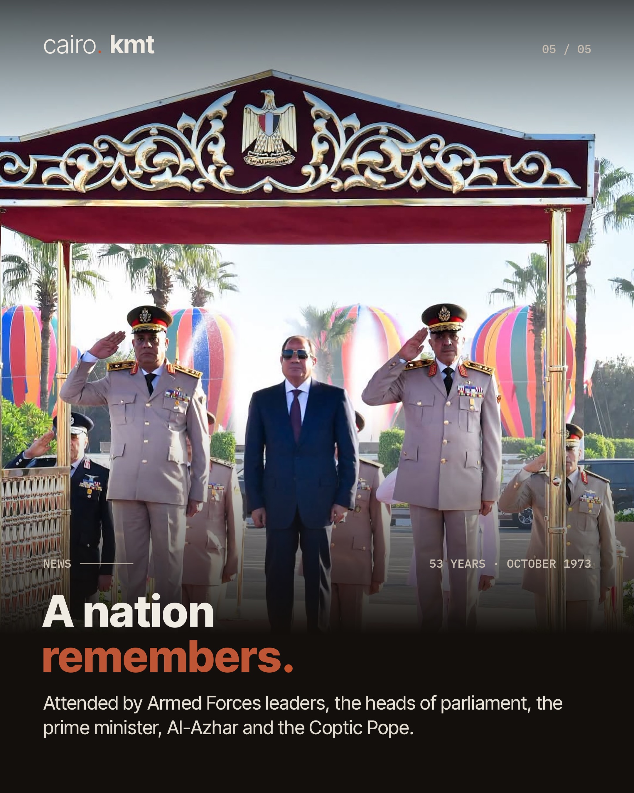 President El-Sisi lays a wreath at the Unknown Soldier Memorial
