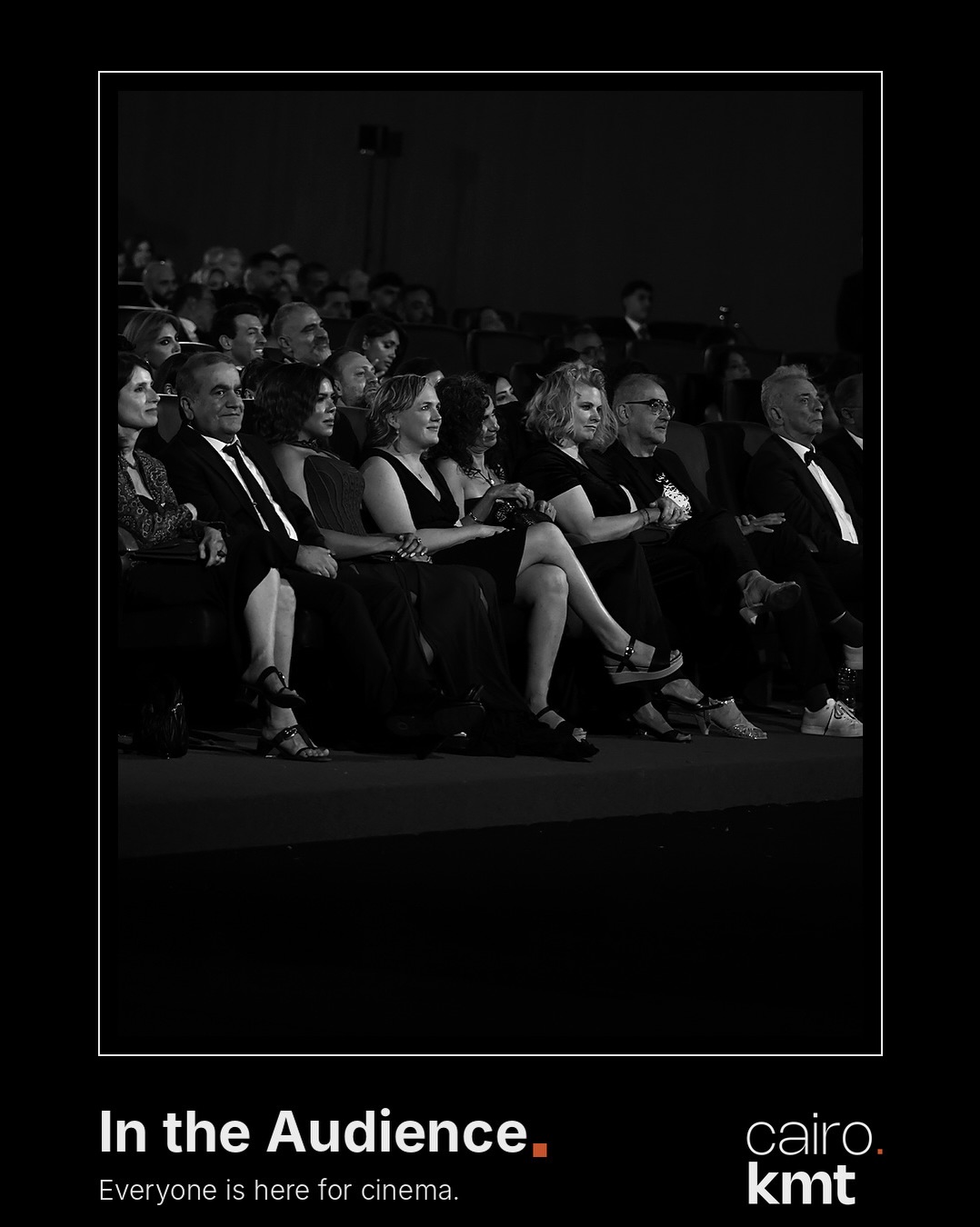 Black-and-white photographs from El Gouna Film Festival’s opening night