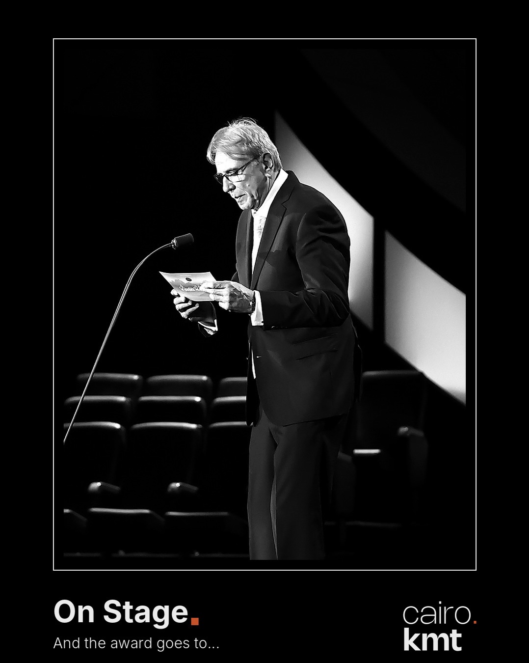 Black-and-white photographs from El Gouna Film Festival’s opening night