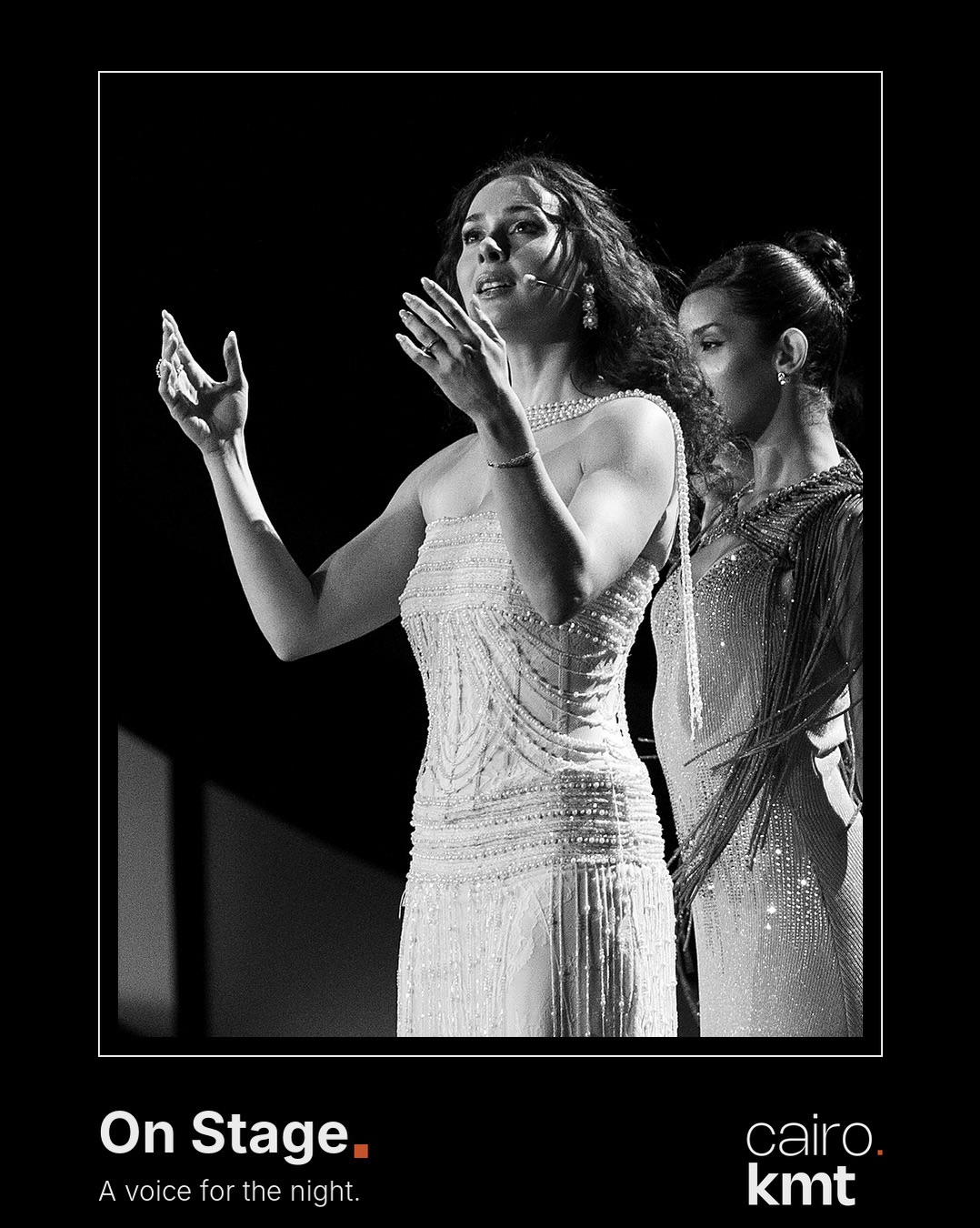 Black-and-white photographs from El Gouna Film Festival’s opening night
