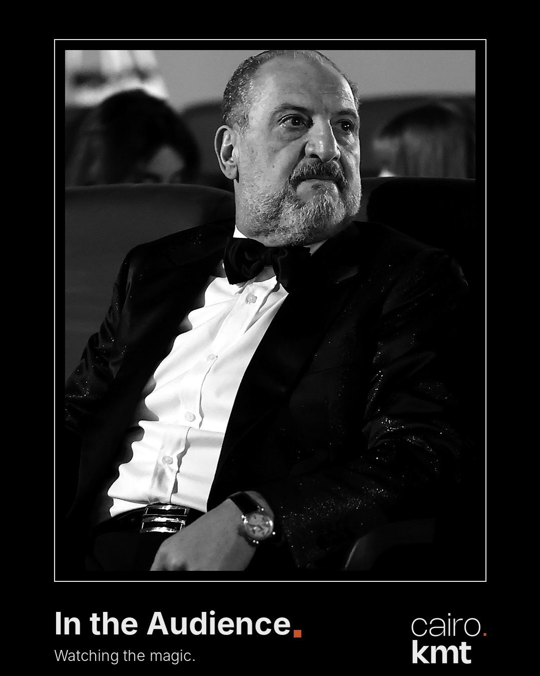 Black-and-white photographs from El Gouna Film Festival’s opening night