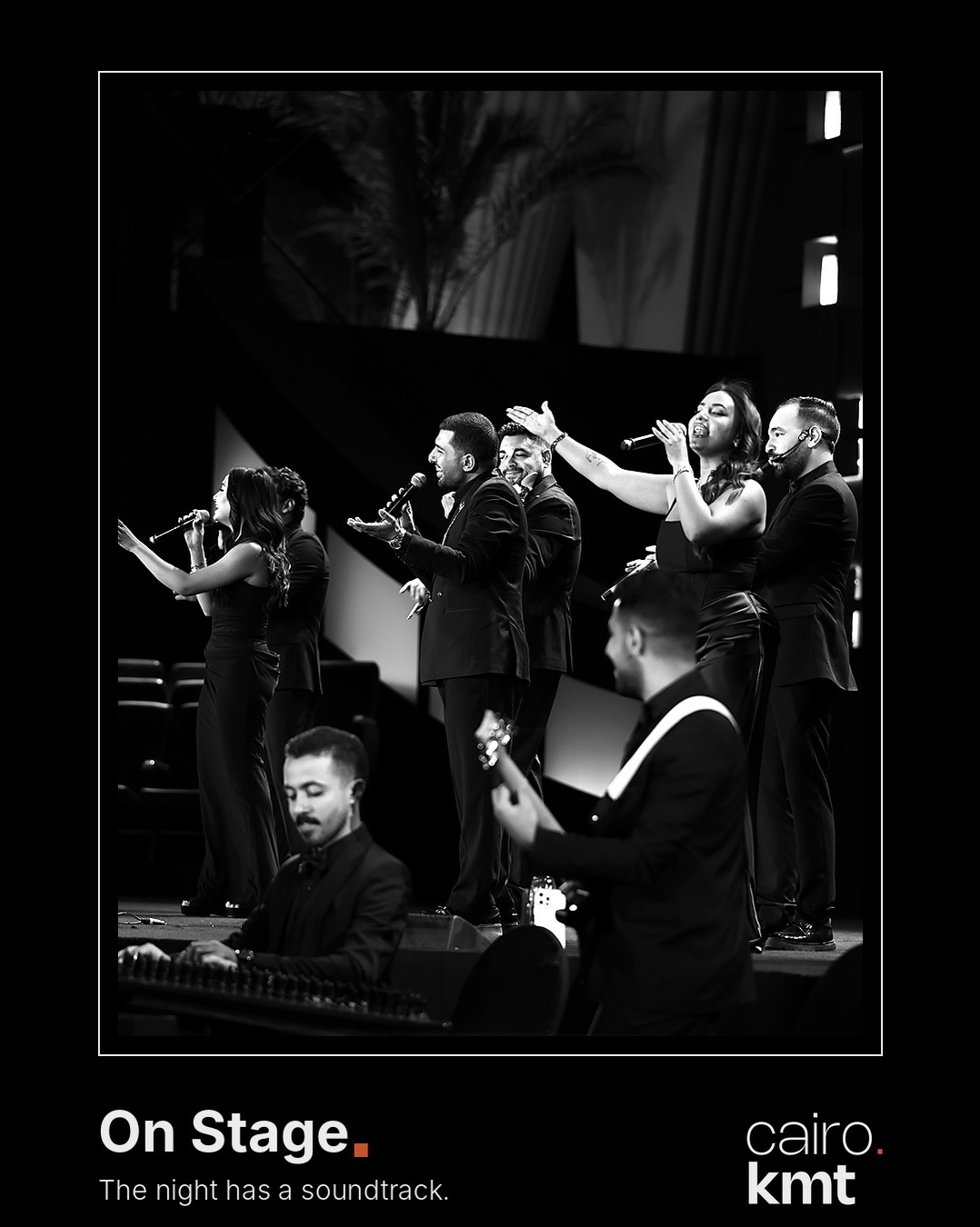 Black-and-white photographs from El Gouna Film Festival’s opening night