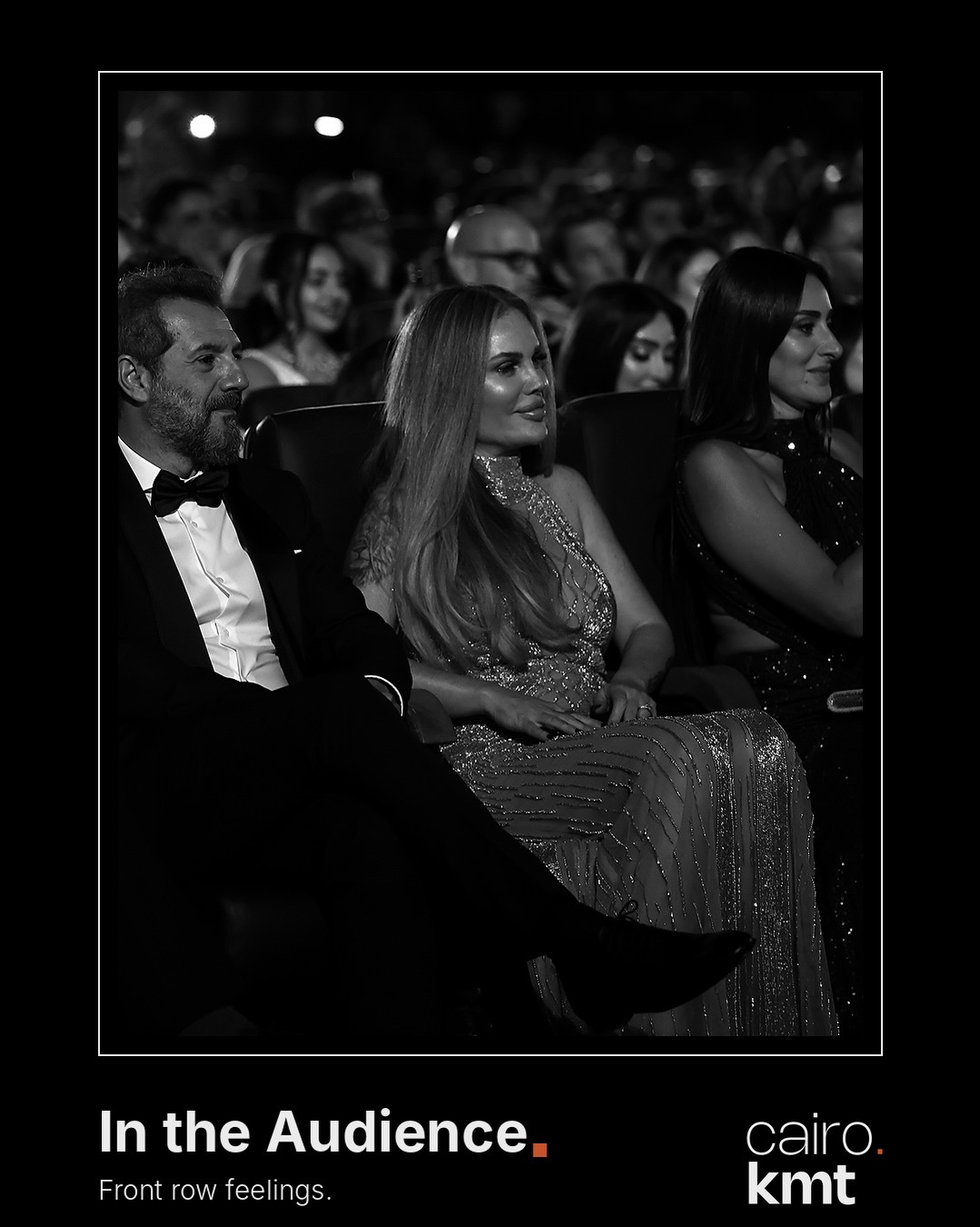 Black-and-white photographs from El Gouna Film Festival’s opening night