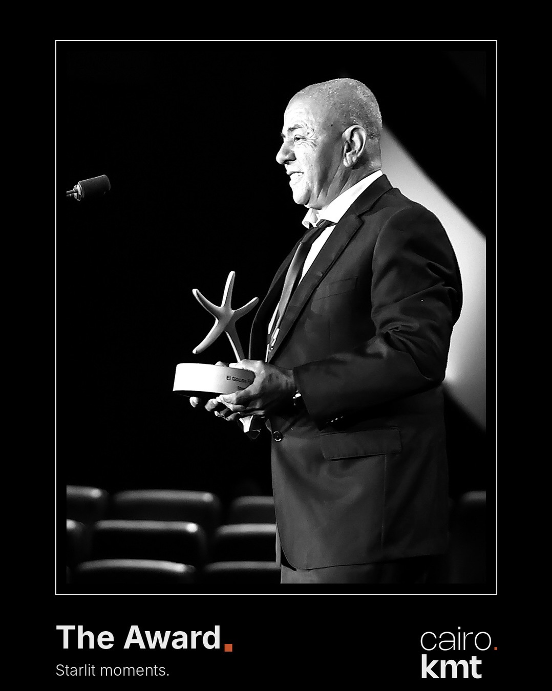 Black-and-white photographs from El Gouna Film Festival’s opening night