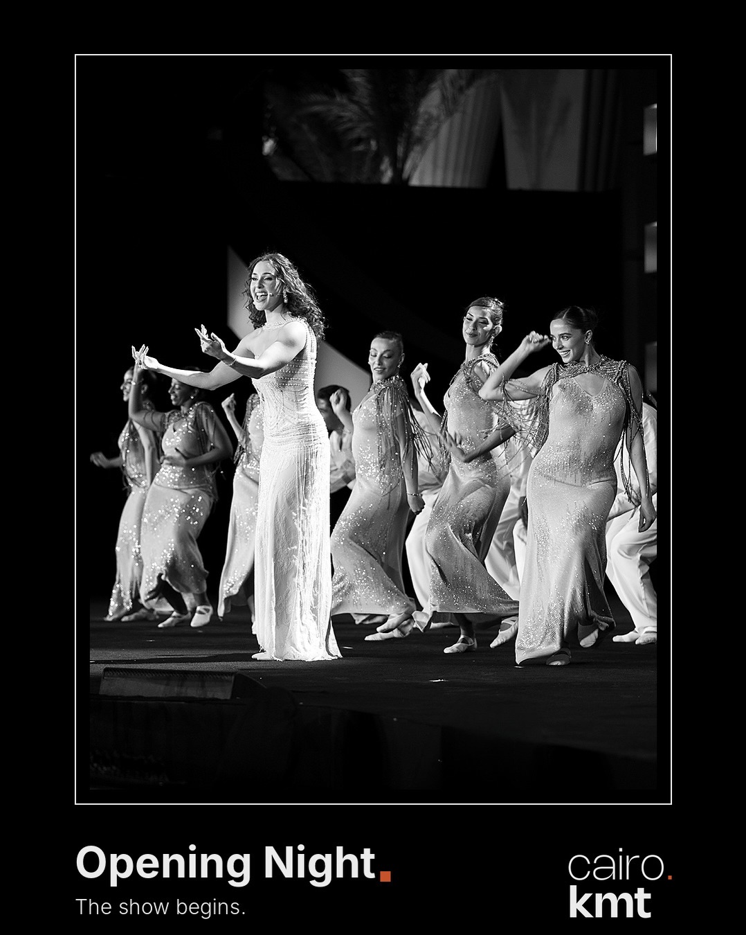 Black-and-white photographs from El Gouna Film Festival’s opening night