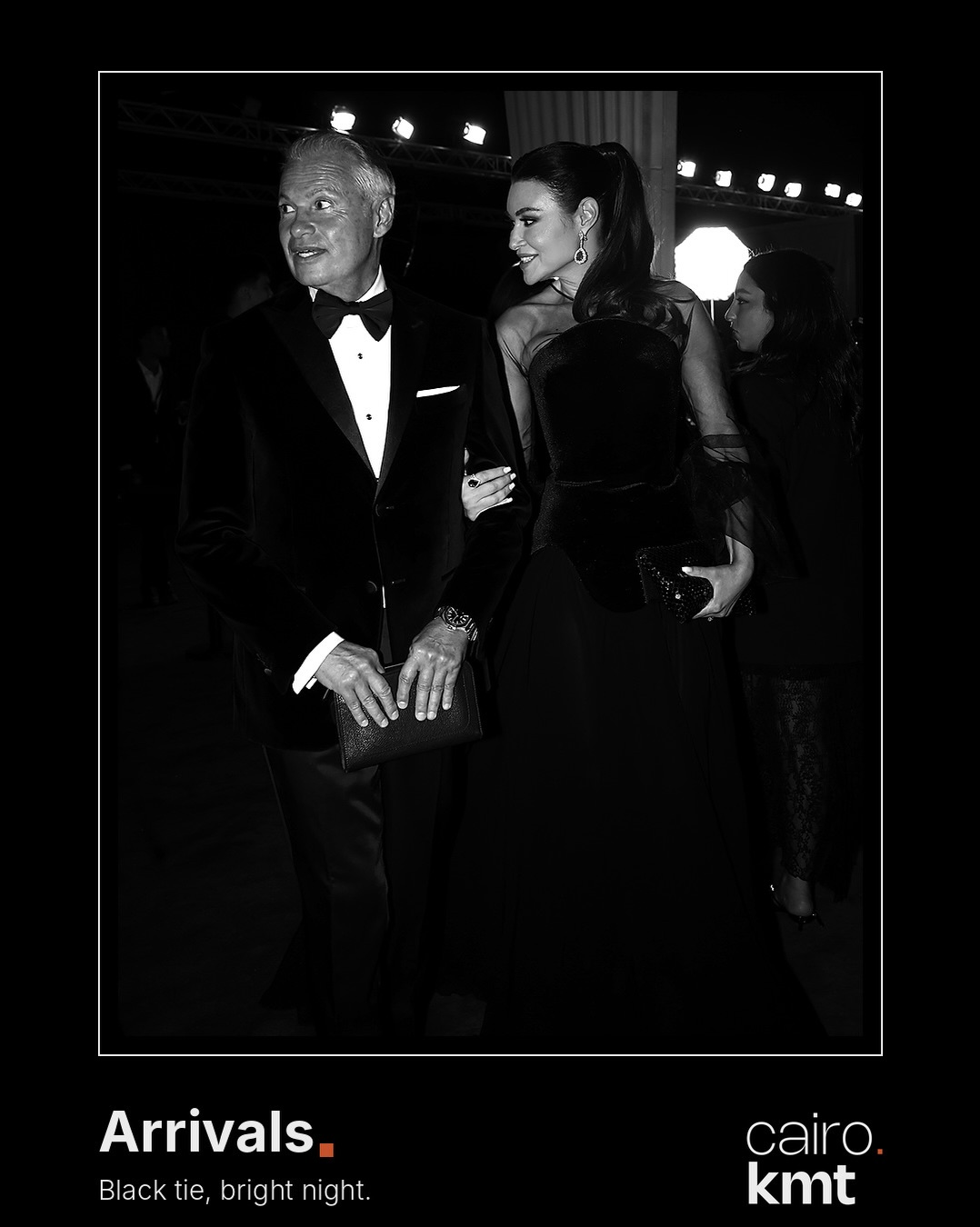 Black-and-white photographs from El Gouna Film Festival’s opening night