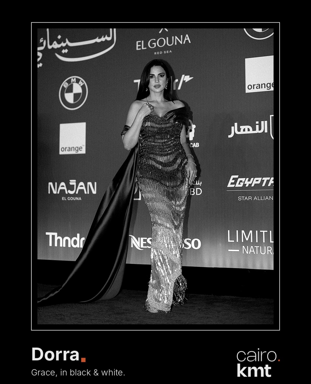 Arrivals on the red carpet at the opening of El Gouna Film Festival